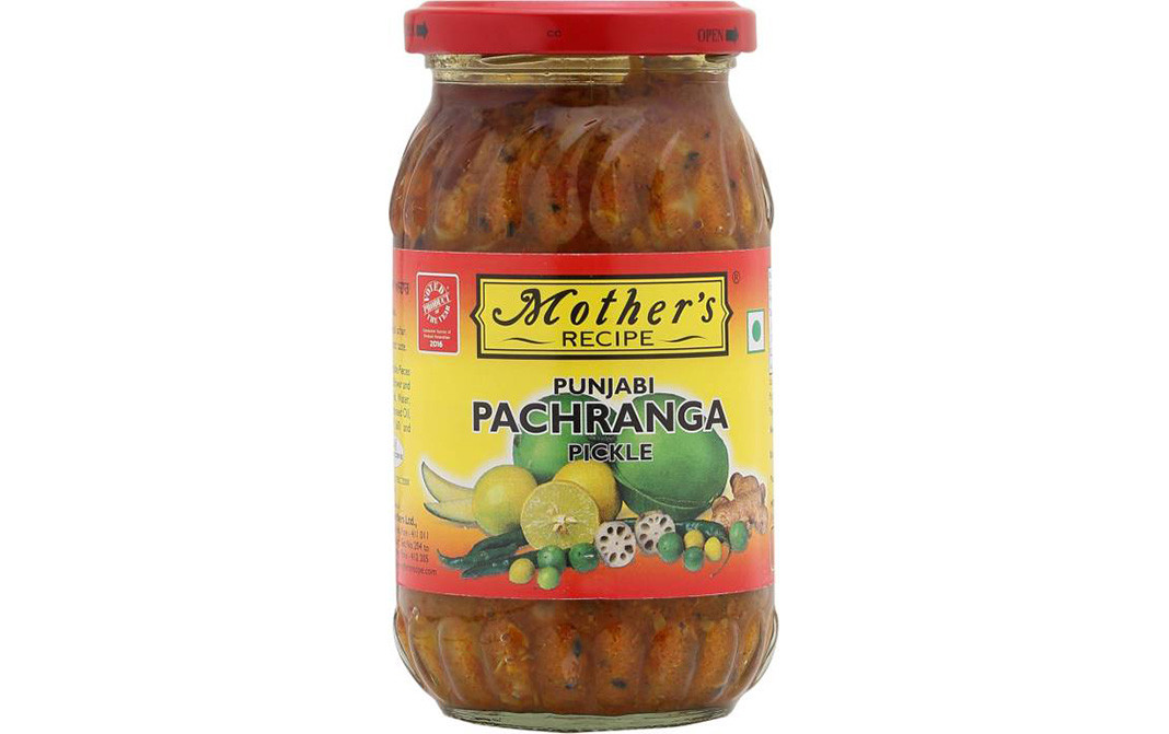 Mother's Recipe Punjabi Pachranga Pickle  Glass Jar  400 grams